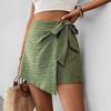 2026 Summer Women's Textured Shorts Skirt: Irregular Tie-Up Casual Holiday Style