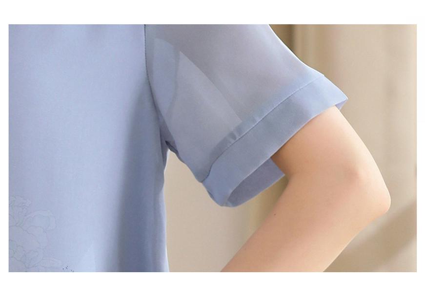 Elegant Chiffon Qipao Dress for Middle-Aged Women - Stylish Mid-Length Summer Design