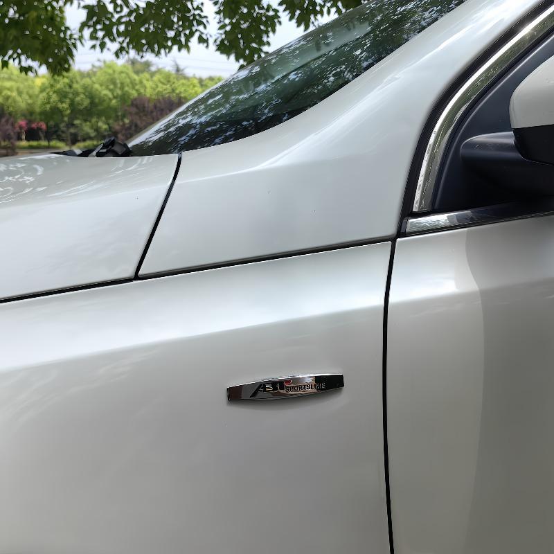 Set of 2 ABT Car Logo Decals for Decorating The Rear Trunk And Sides of Your Vehicle, Featuring a 3D Chrome End