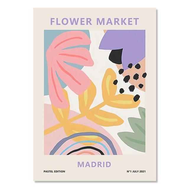 Abstract Flower Market Matisse Wall Art Canvas Posters Aesthetics Painting and Prints Pastel Colors Wall Pictures for Home Decor