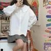 Japanese-style Student Doll Collar Lace Long-sleeve Shirt for Women, New Spring and Autumn Design Niche Shirt, Versatile Top