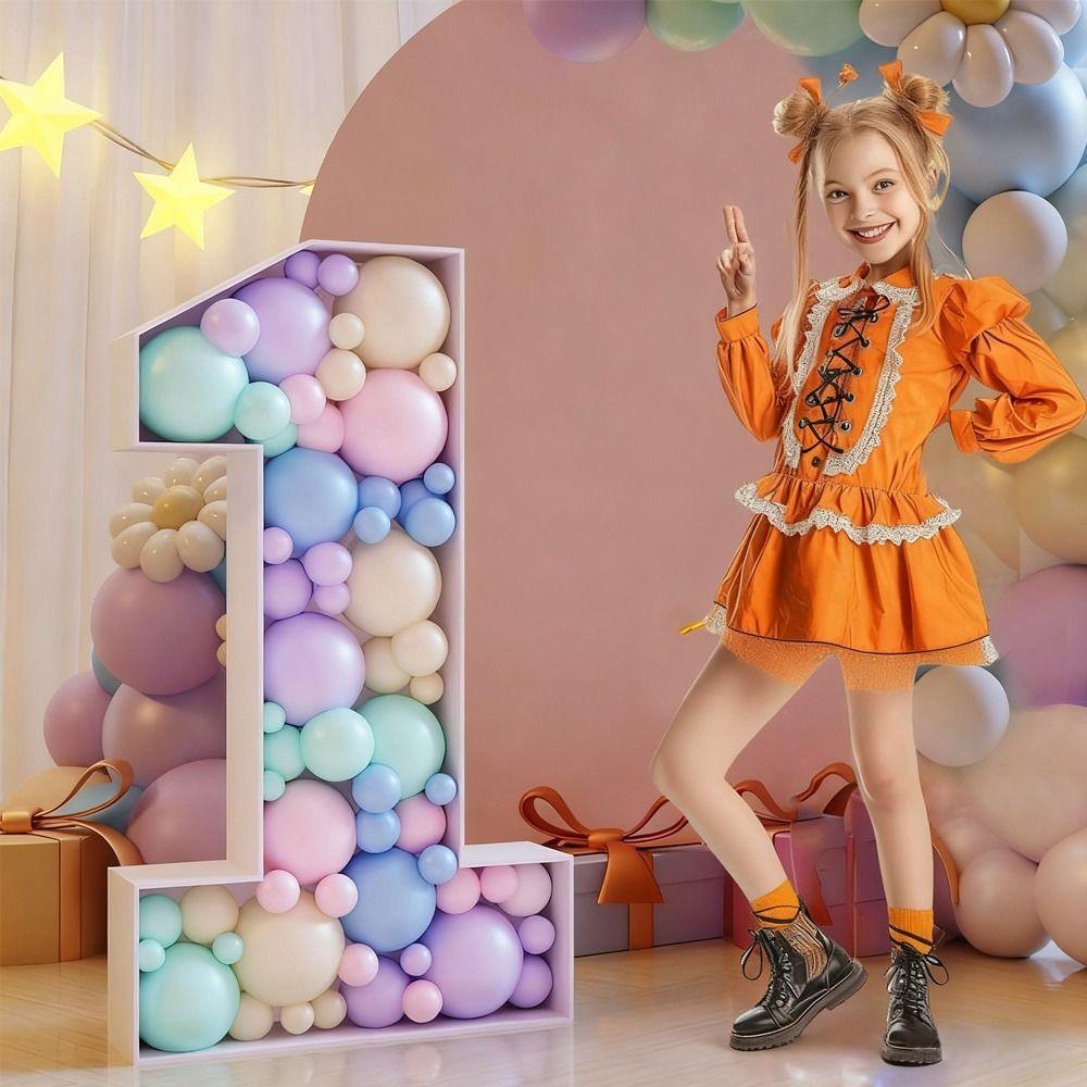 Three-dimensional Digital 3D Balloon Frame Numbers 0-9 KT Board Decoration Wild One Party
