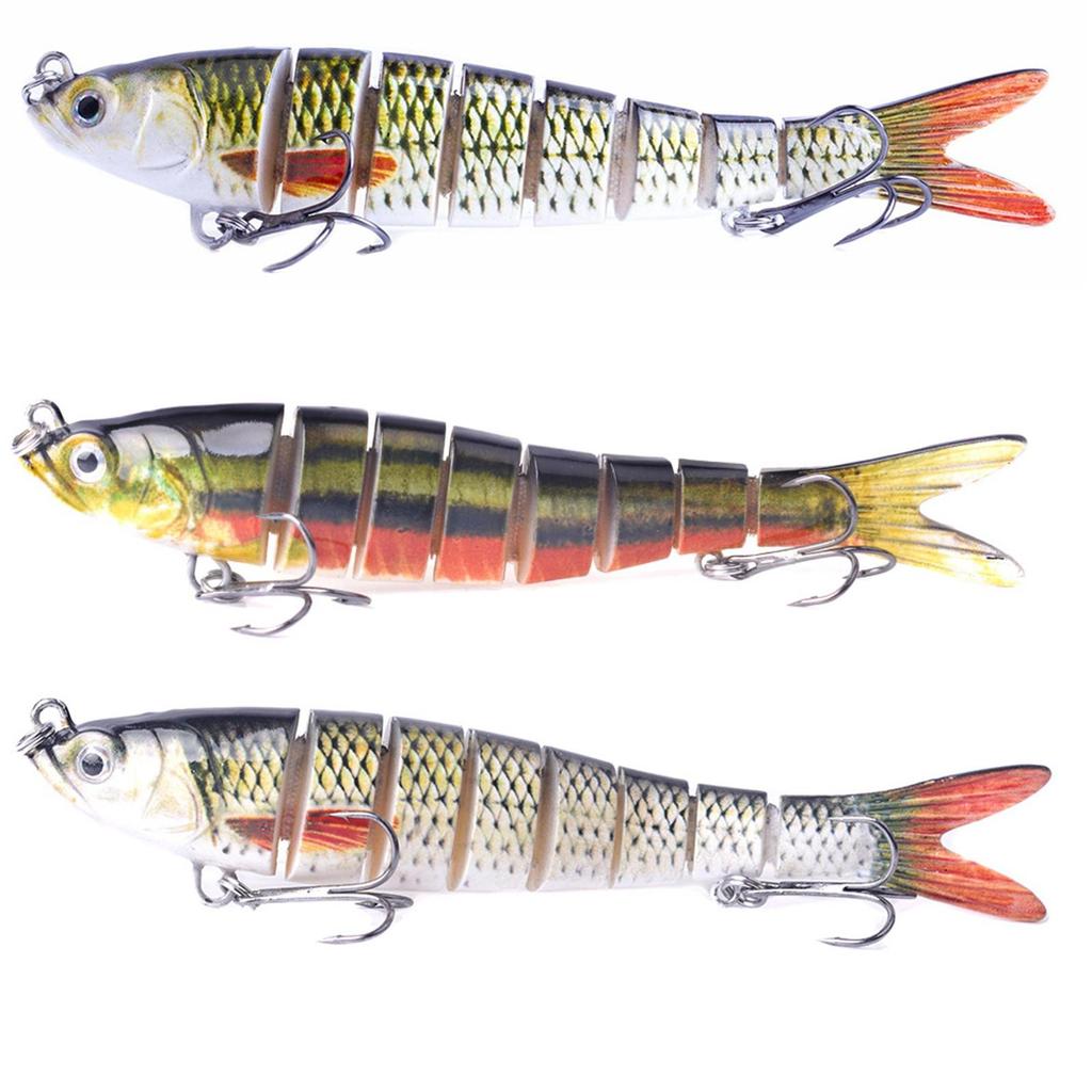 3 Pack Fishing Tackle For Bass Trout Multi Jointed-Swimbaits Slow Sinking Bionic-Swimming Animated-Lures Bass