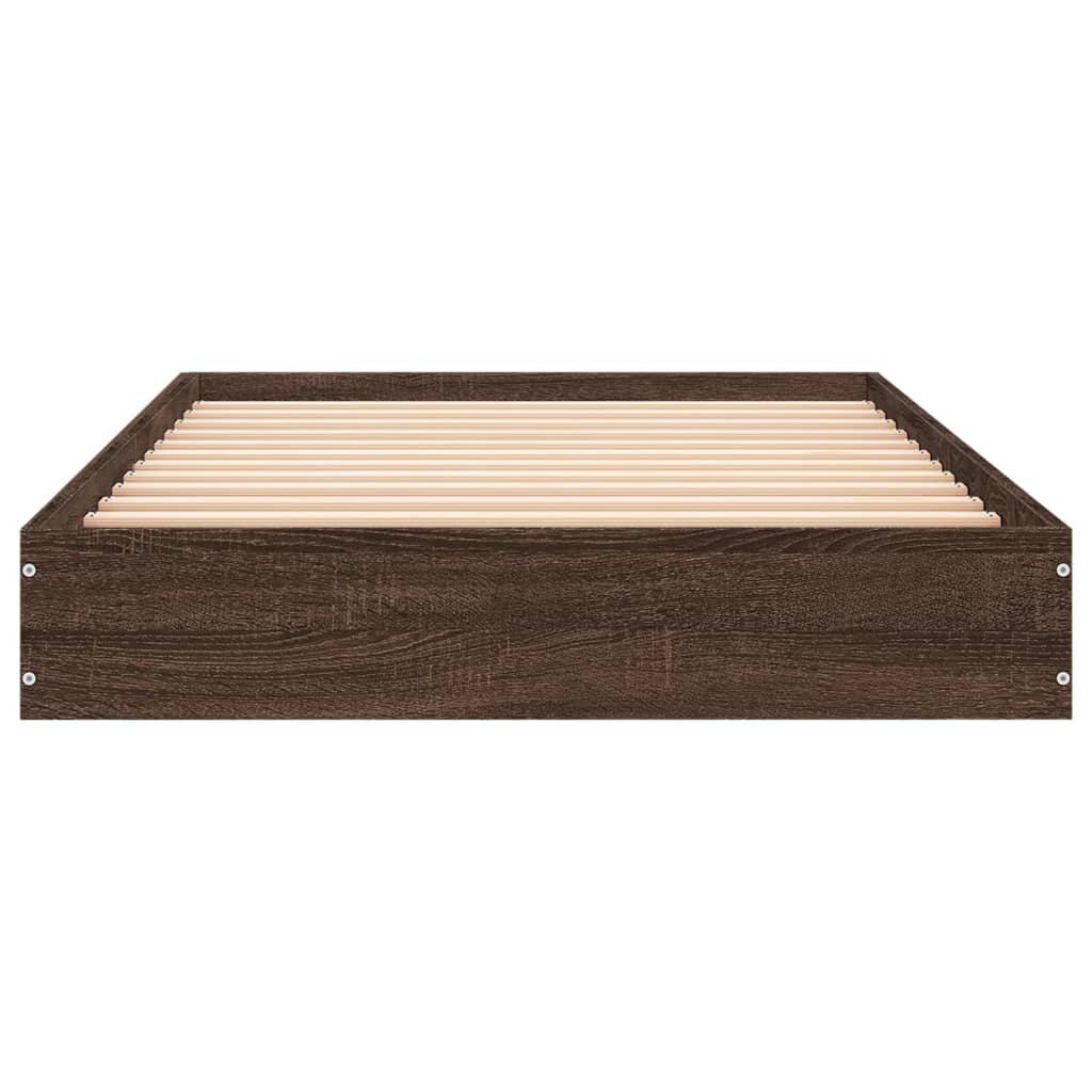 Bed Frame without Mattress Brown Oak Look 75 x 190 cm Engineered Wood