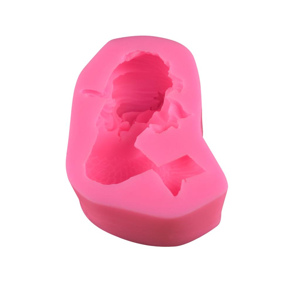 

Silicone world 3D Mermaid Silicone Mold DIY Soap Gypsum Clay Resin Mold Chocolate Fondant Cake Decoration Tools Ornament Crafts розовый