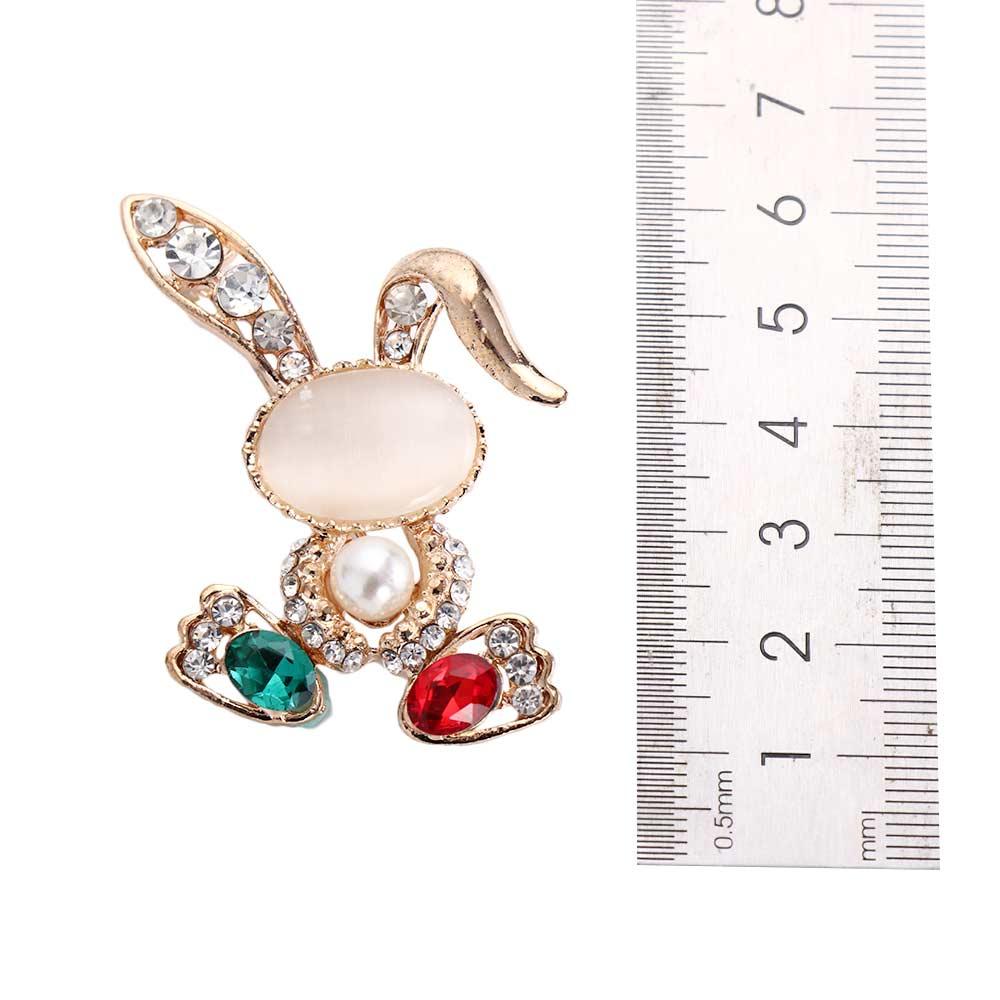 Pearls For Women Exquisite Rabbit Brooch Korean Style Brooch Rhinestone Pins Suit Accessories