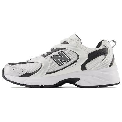 530 Biały Srebrny Metaliczny Unisex Trampki Czarne MR530LB