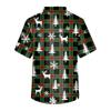 Men's Printing Short Sleeve V-neck Working Blouse Chest Pocket Carer Top