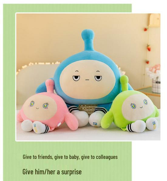 Large Cute Egg Boy Plush Toy Pillow - Black Egg Cloth Doll for Children's Day