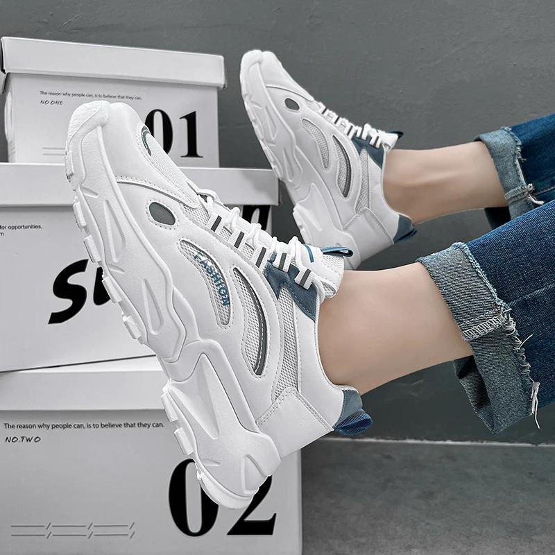 Fashion Mens Sports Running Shoes Autumn Fashion Breathable Mesh Comfortable Beige Casual Sneakers Tenis Masculinos Zapatillas Hombre