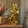 Crown Lion Handmade Resin Ornament: Creative Living Room or Bedside Gift Decoration.
