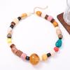 Fashion Vacation Style Elegant Irregular Geometric Wood Resin Beaded Necklace Personalized Simple Party Women