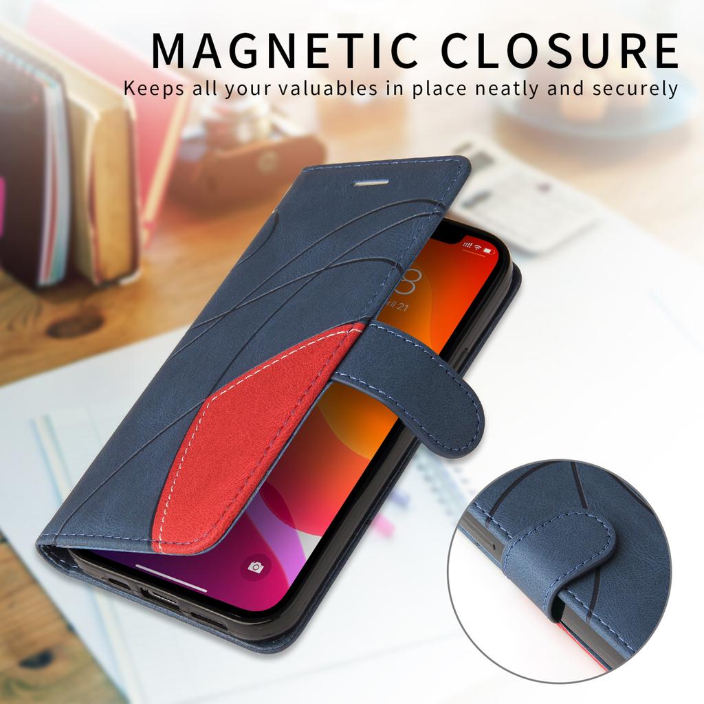 For Xiaomi 17 Pro Leather Phone Case Stand Wallet with Bi-colour Splicing Design
