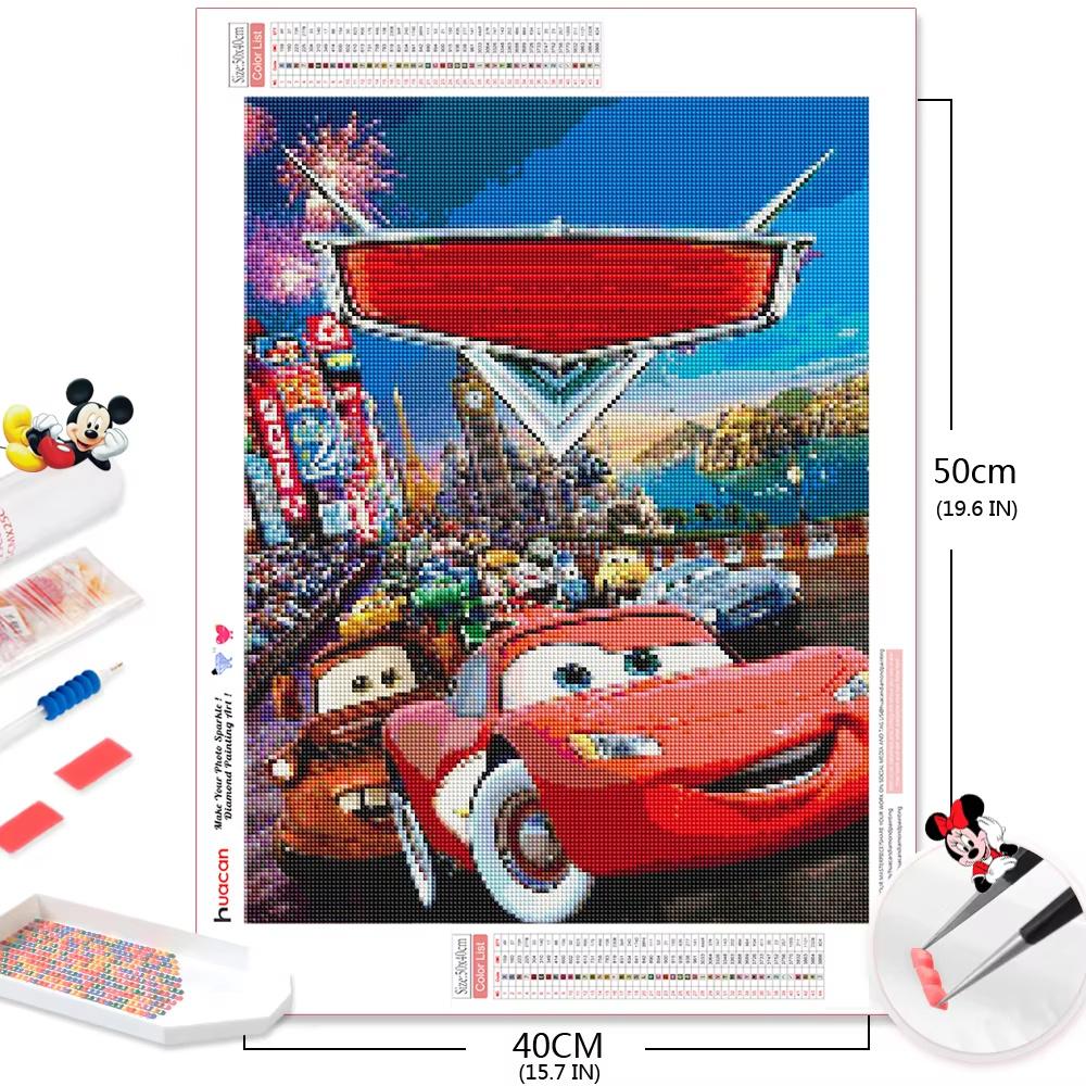 DIY Diamond Painting Cars Full Square Round Drill Lightning Mcqueen Cross Stitch Embroidery Cartoon Mosaic Wall Ar