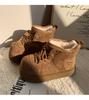 KP Platform Big Head Ugly Cute Snow Boots New Winter Velvet Short Tube Retro Ins Tide Big Cotton Shoes