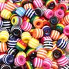 50pcs/Lot Rainbow Color Stripe Resin Beads Barrel Shape Loose Spacer Beads For Jewelry Making DIY Bracelet Necklace Accessories