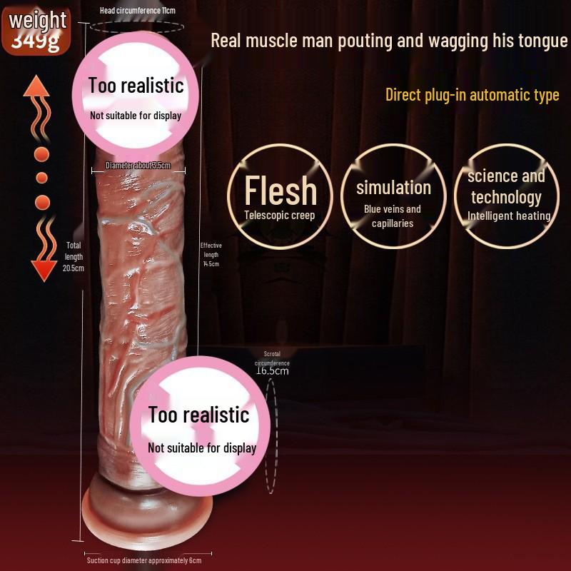 Long Love Silicone Phallus Automatic Stroking Machine: Soft Flesh Female Masturbator