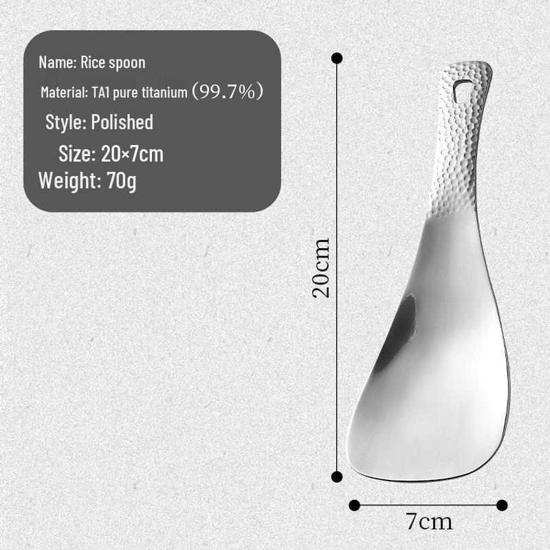 

Durable Non-Stick Pure Titanium Rice Serving Spoon - Anti-Scald, Portable, Thickened Kitchen Cutlery