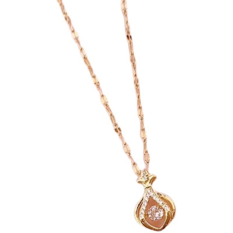 Titanium Steel Necklace Female, New Popular Sachet Pendant Design Sense Ins Style Simple Jewelry
