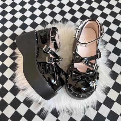 Adorables bébés cool y2k sous-culture uniforme d'étudiant sombre chaussures à plateforme printemps 2024 chaussures punk lolita chaussures pour femmes