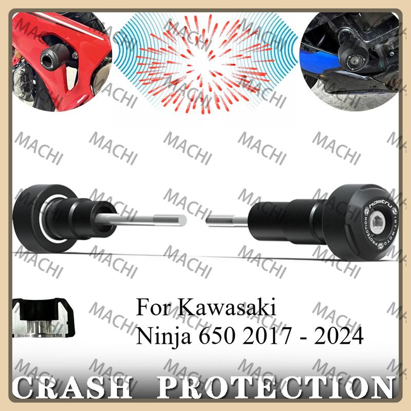 Motorcycle Crash Protection For Kawasaki Ninja 650 2017 - 2024 Wheel Falling Protector Bobb 2018