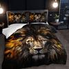 3pcs Fierce Lion King Bedding Duvet Cover Set Abstract Lion Bedding Quilt Set Wild Animal Themed Bed Set Luxury Bedroom Decor