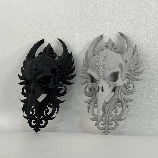 Yousheng Gothic Raven Skull Wall Decor Spooky Crow Skull Hanging Wall Sculpture Fake Animal Head Wall Art for Bedroom Living Room Halloween Decoration