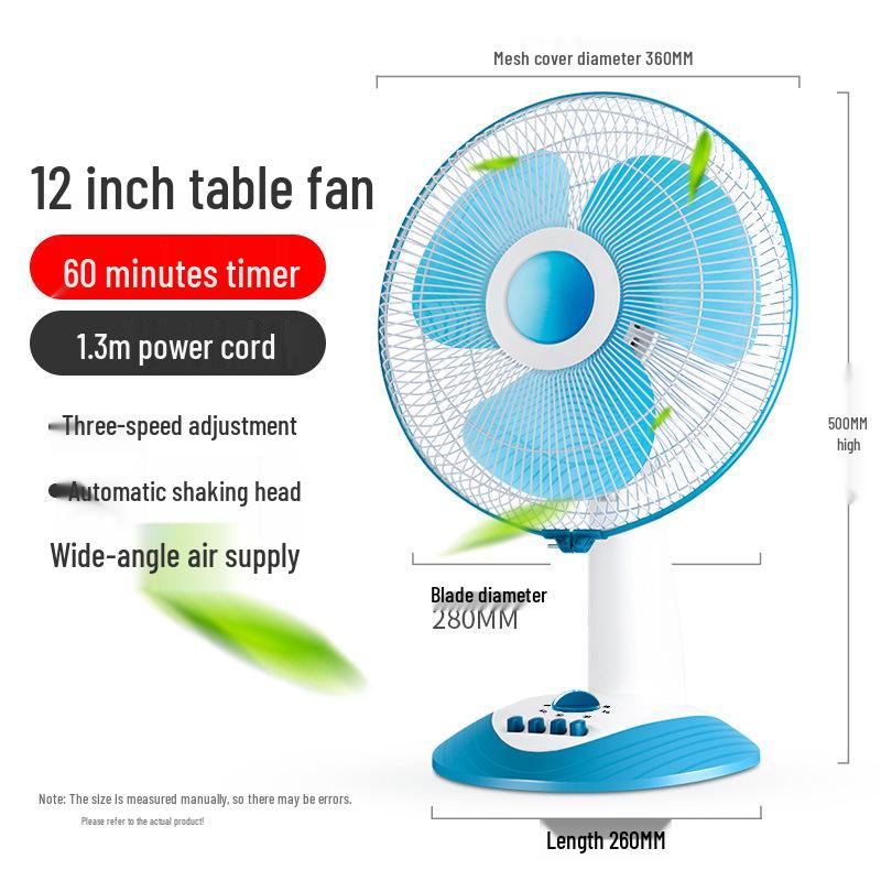 Bili Sha 12/16-inch Low Noise Oscillating Desk & Floor Fan - Ideal for Dorms, Homes & More