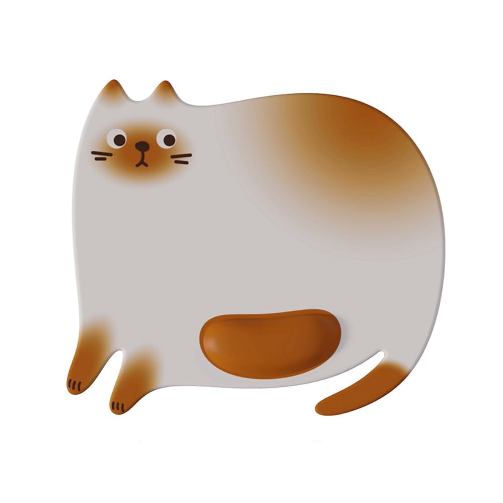

Mousepad with Integrated Wrist Cute Animal Cat Pattern Mouse Memory Foam Wrist Palm Hand and Arm Laptop PC Siamese Cat Rest, Mat, Gel-Filled Mousepad,