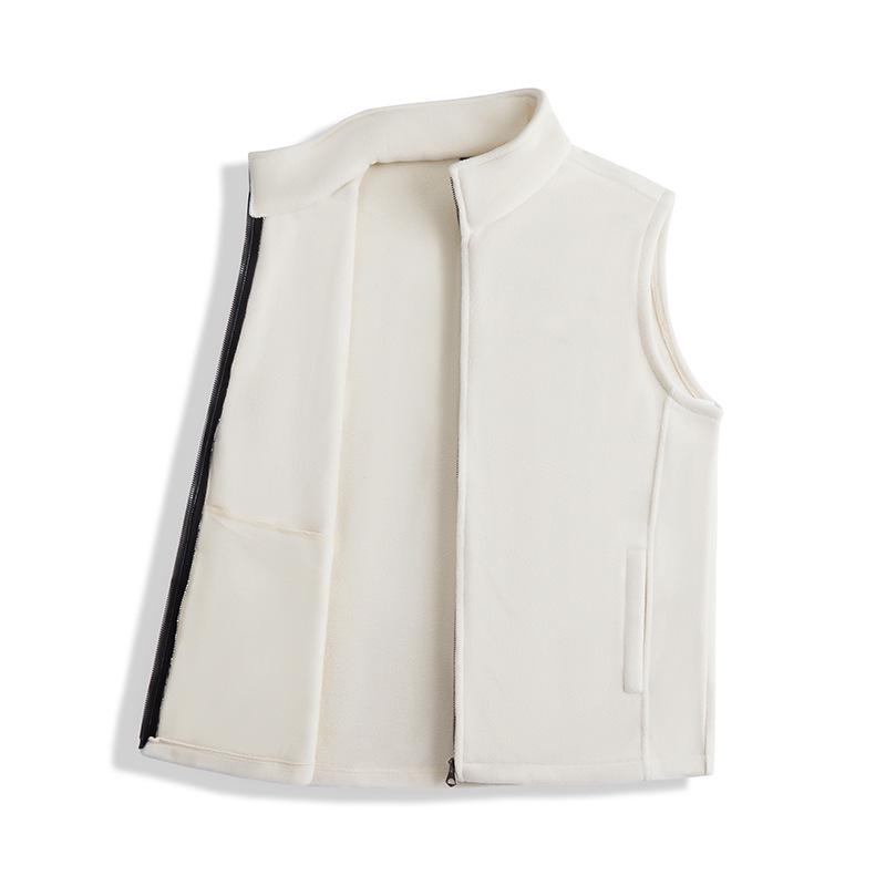 

2025 Unisex Fleece Stand Collar Vest - Autumn/Winter Collection, 320g Plus Velvet, Sleeveless with Zipper 4XL хакі