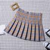 Gonna a pieghe scozzese a vita alta da donna Gonna corta da donna Gonna a trapezio alla moda Mini gonna da tennis casual
