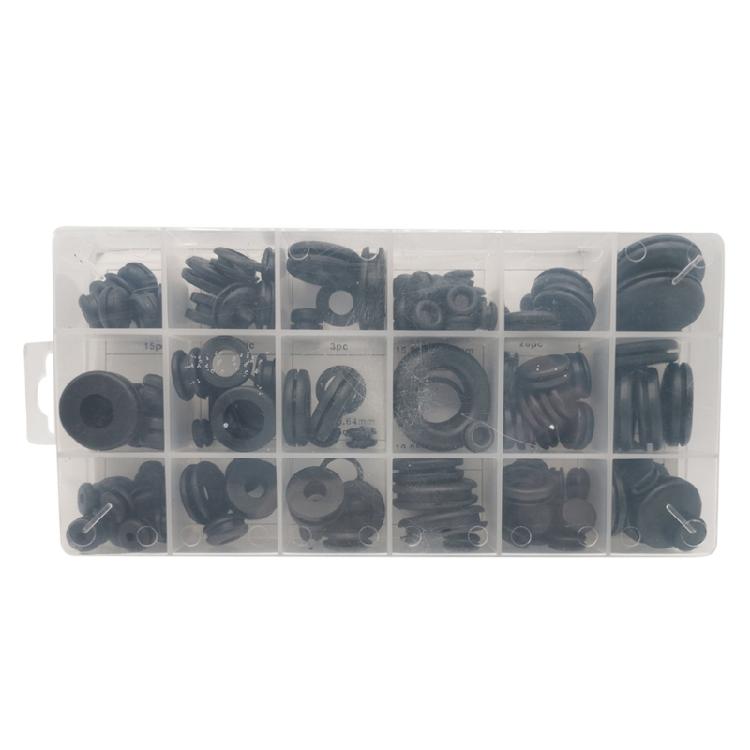 125Pcs Rubber Grommet Assortment Wiring Gasket Kit Rubber Grommet Eyelet Rings