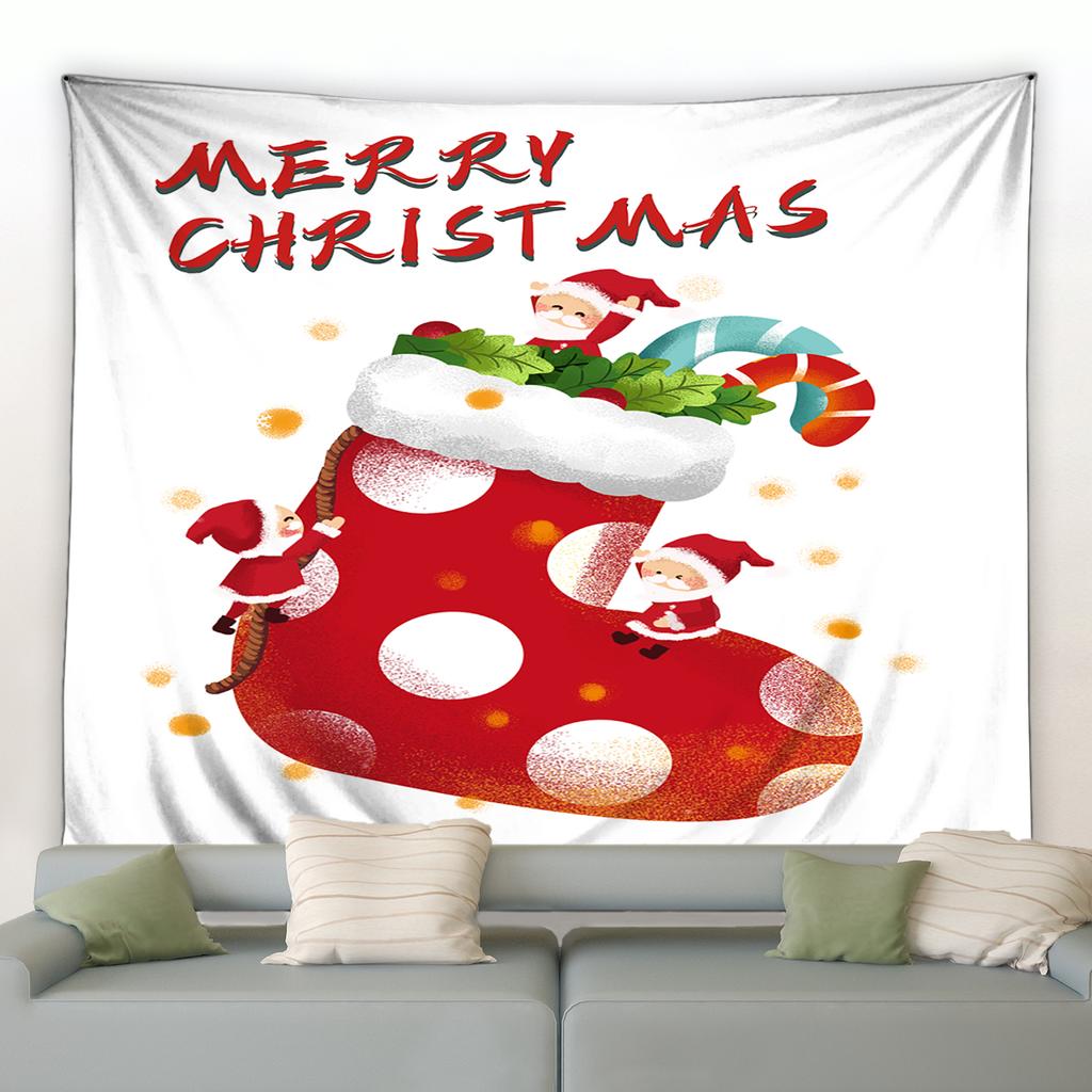 Home Decor Tapestry Santa Claus Reindeer Snowman Companion Christmas Tree Print Decoration Tapestry