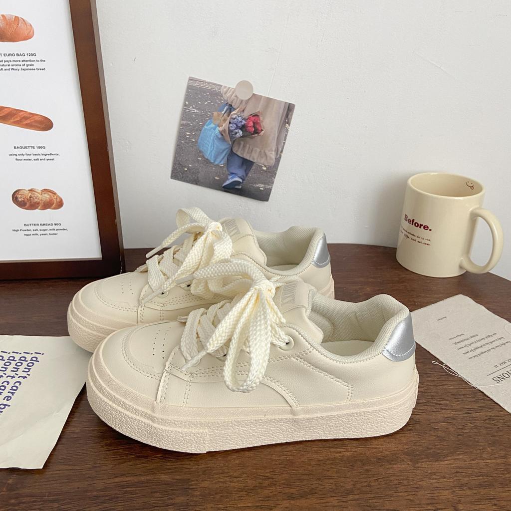 autumn Heel Treadable Half Trailer Canvas Shoes for Women's Simple Versatile Little White Shoes Platform Sneakers Women Summer