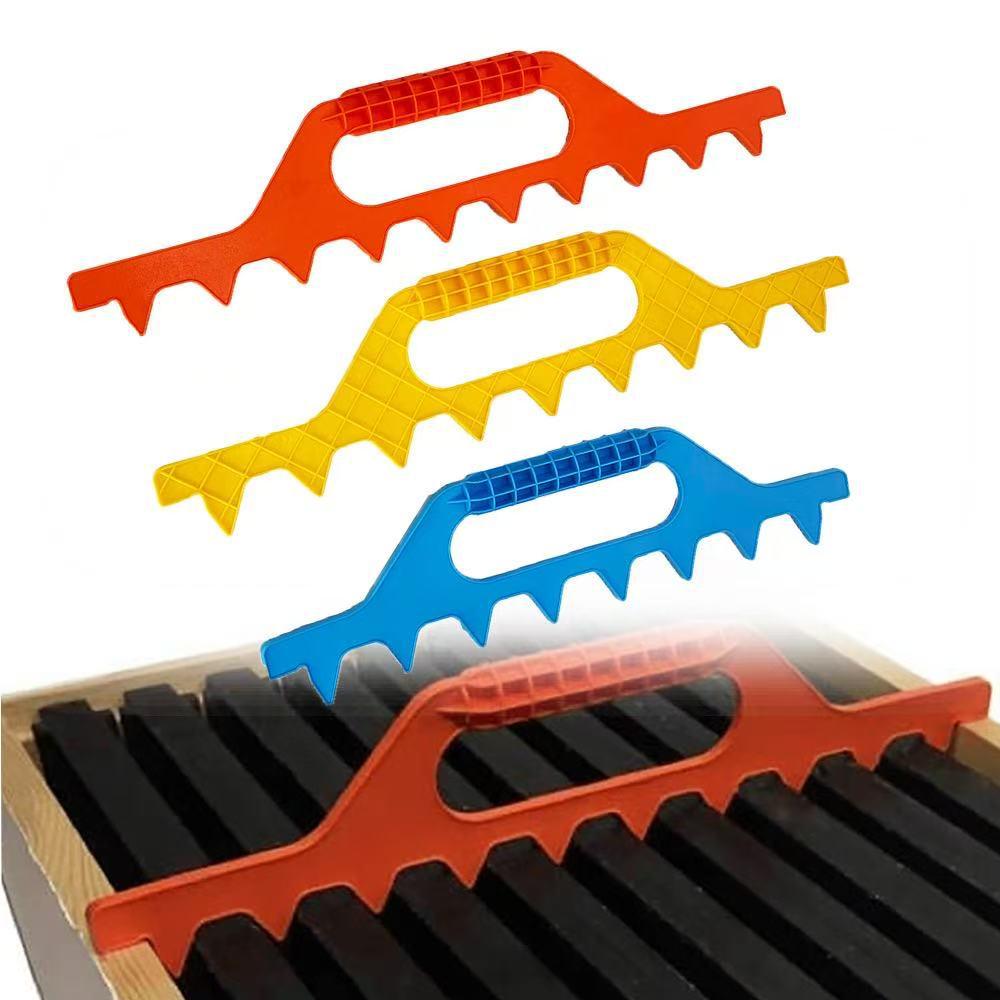 Beehive Brood Frame Rake - Plastic Card Strip for Honey Bee Beekeeping, 3 Colors, Fits 9 or 10 Frames