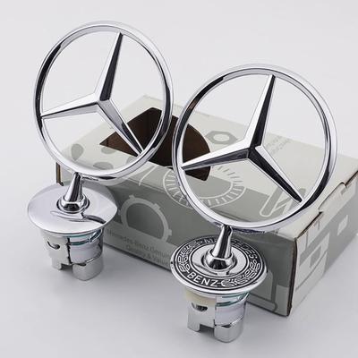 1 stk Metall Bilpanseremblem Front Krom Logo Pansermerking For Mercedes Benz C E S Klasse W204 W205 W212 W213 W211 W220 W222 W223