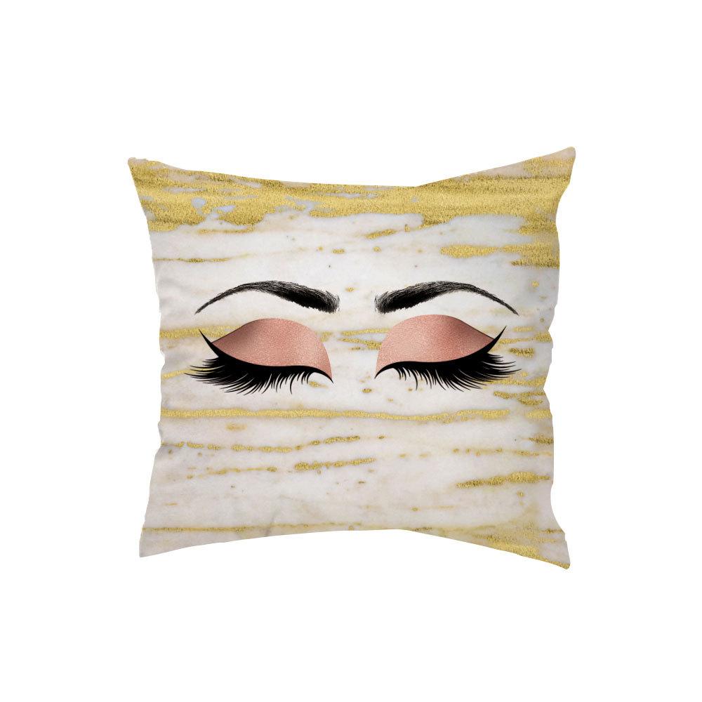 Marble Bright Diamond Eyes Eyelash Pillow Case Sofa Cushion Manicure Decoration Pillow