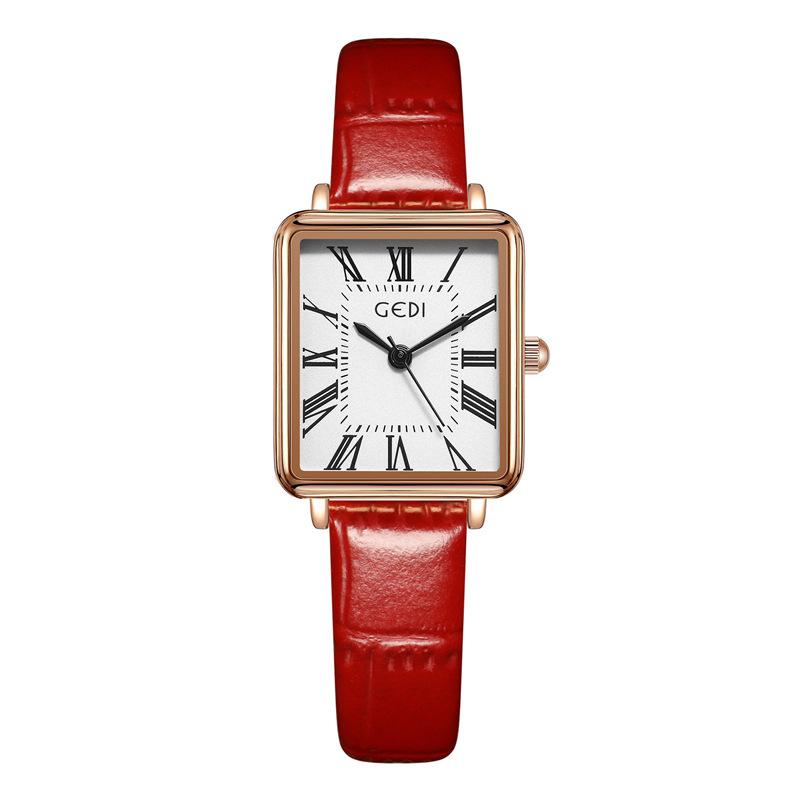 Vintage Roman Scale Women'S Watch Simple Small Square Disc Belt Watch Women'S Waterproof Quartz Watch