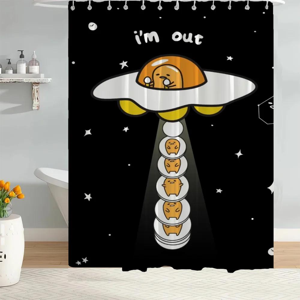 Curtains In the Bathroom Shower Curtain Home Tentacles Gudetama Waterproof Fabric Bathroom Curtains Bath Sets Accessories Set