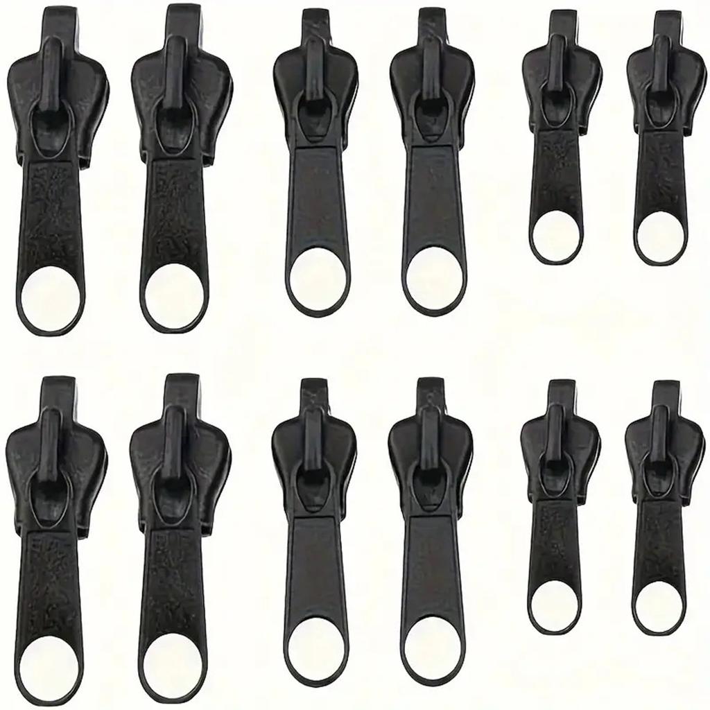 Black 6pcs Instant Zipper Universal Instant Fix Zipper Repair Kit Replacement Zip Slider Teeth Rescue New Design for DIY Sew