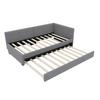 Daybed 90x200cm with Pull-out Bed Sofa Bed Single (No Mattress) Minimalist Styling Beige Gray Double Rollaway