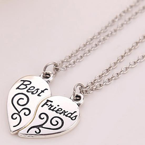

1 Pair Women Necklace Best Friends Letters Engraved Jewelry Freinds Matching