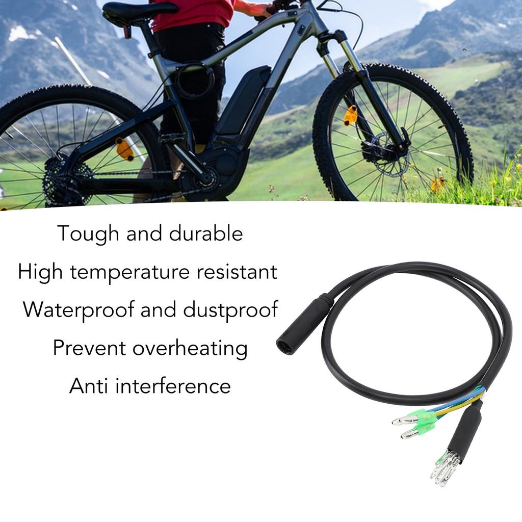 Electric Bike Motor Extension Cable M6 Female 9 Pin Waterproof Extension Cable for Front Rear Hub Motor Conversion Kit 66cm