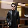 New Haining leather jacket men's sheepskin slim fit Korean version handsome suit collar locomotive light luxury autumn men's suit