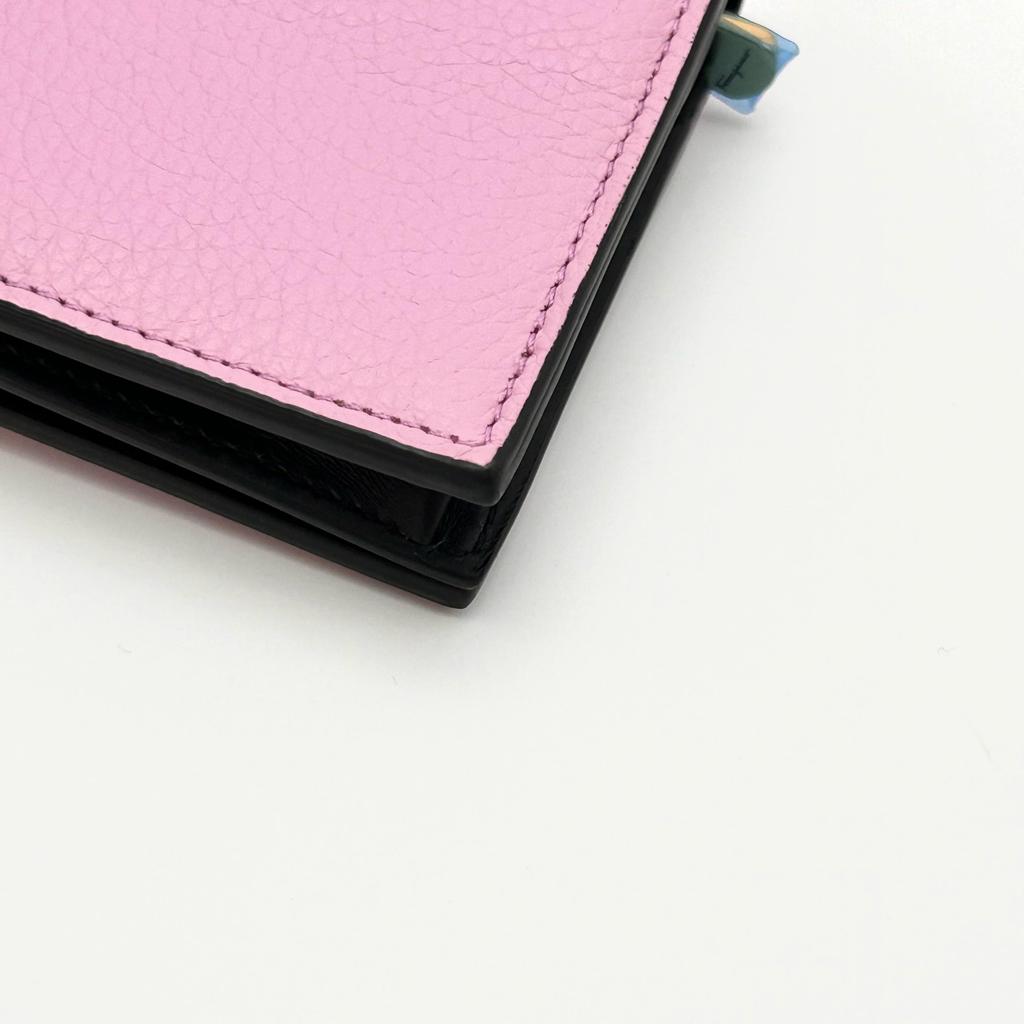 [Pre-Owned] Gancini Pink Leather Wallet With Gold Hardware - Excellent #1ER55RH
