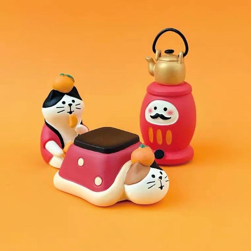 ZAKKA Grocery Japanese Cat Orange INS Creative Tide Play Miniature Gifts Resin DIY Home Furnishings, Crafts Ornaments
