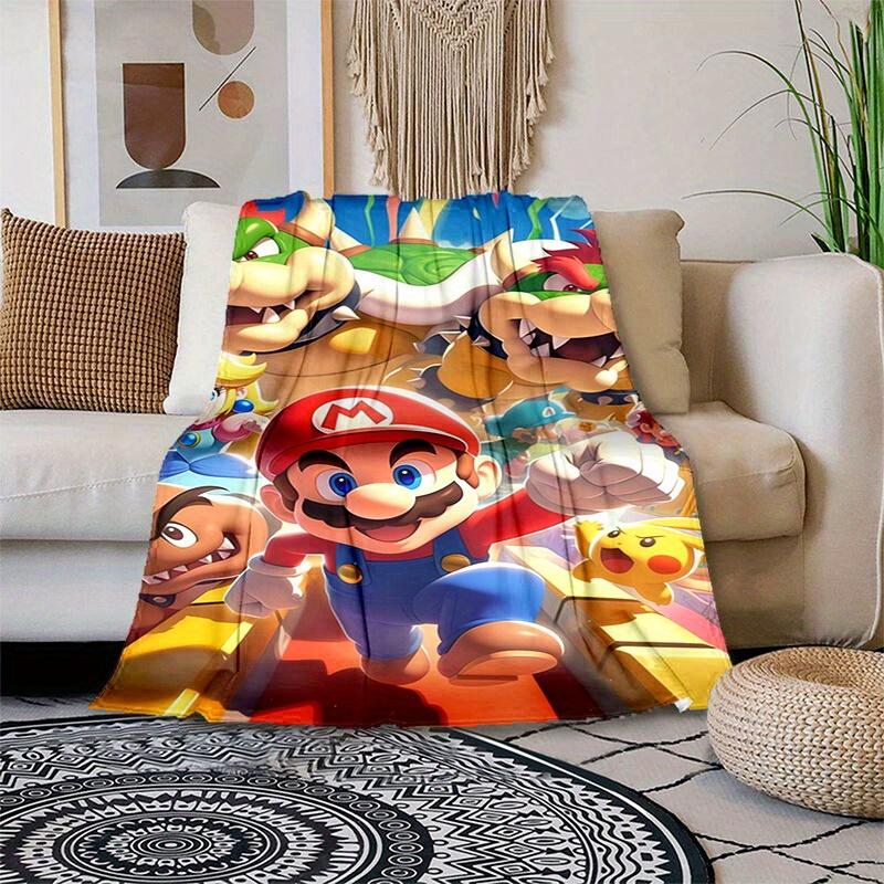 1pcSuper Mario Bros. Plush Blanket - Soft and Comfortable for All Seasons, Makes a Great Gift!B06013m