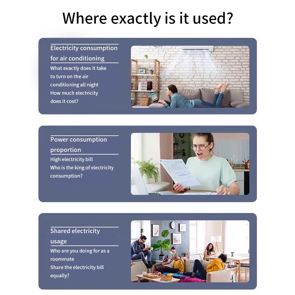 Digital Single Phase Energy Meter Household Electricity Usage Monitor AC40V 300V 100A Power Voltmeter Ammeter Voltage