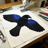 Crow Themed Sewing Organizer Hand Embroidered Ornament Creative Home Decor Crow Sewing Accessories Storage