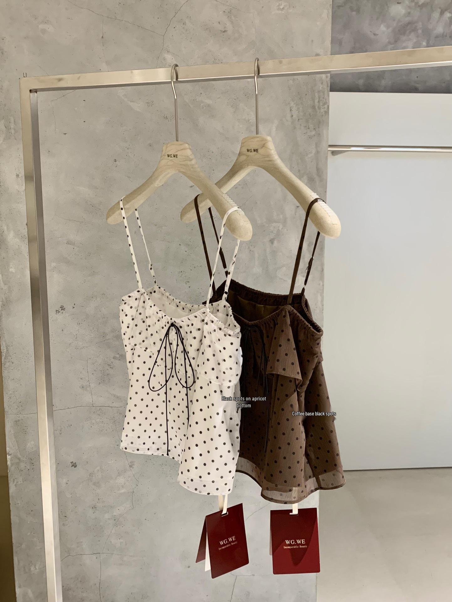 Women s Petite One-Shoulder Polka Dot Camisole - Spring/Summer Collection Medium
